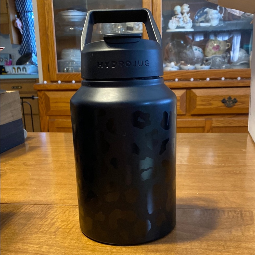 Hydrojug Black  Leopard Stainless Steel Half-Gallon Water Bottle 64oz